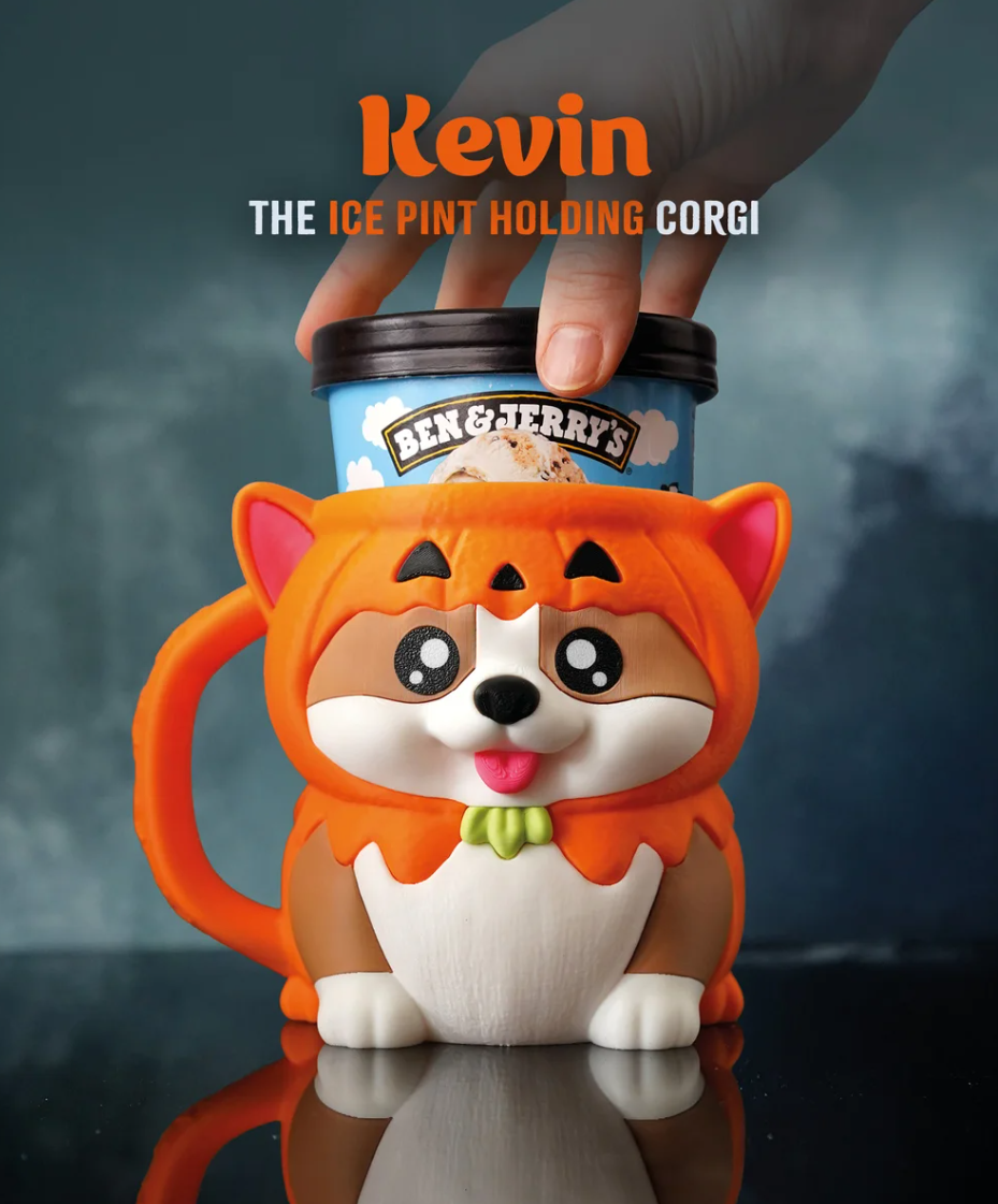 Kevin the Corgi Ice Cream Pint Holder 🎃🐶