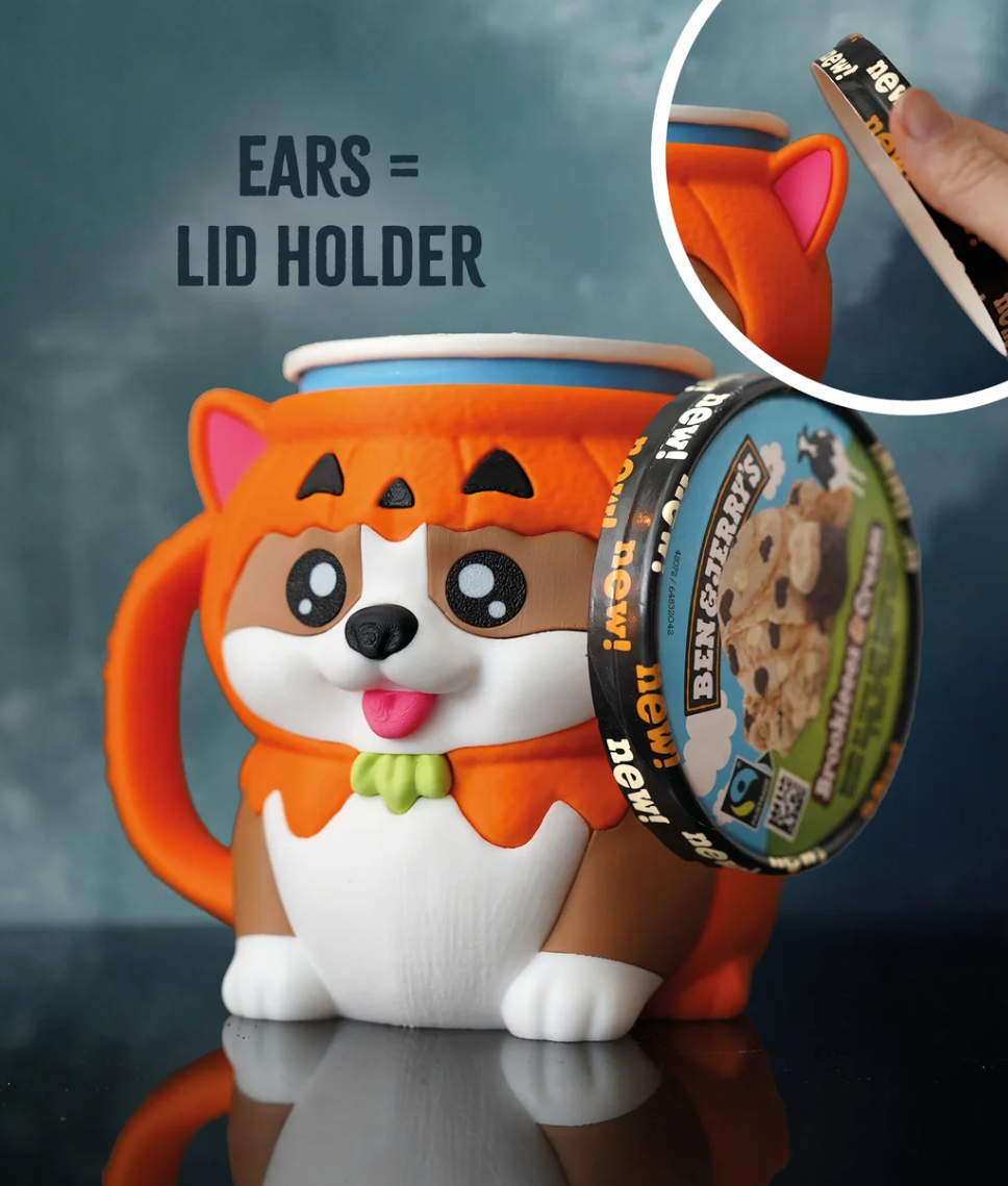 Kevin the Corgi Ice Cream Pint Holder 🎃🐶