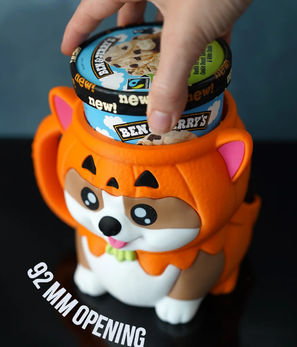 Kevin the Corgi Ice Cream Pint Holder 🎃🐶