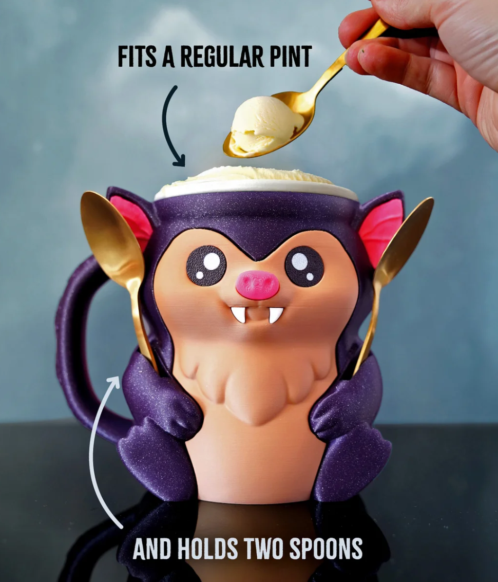 Bramble the Bat Ice Pint Holder 🦇❄️