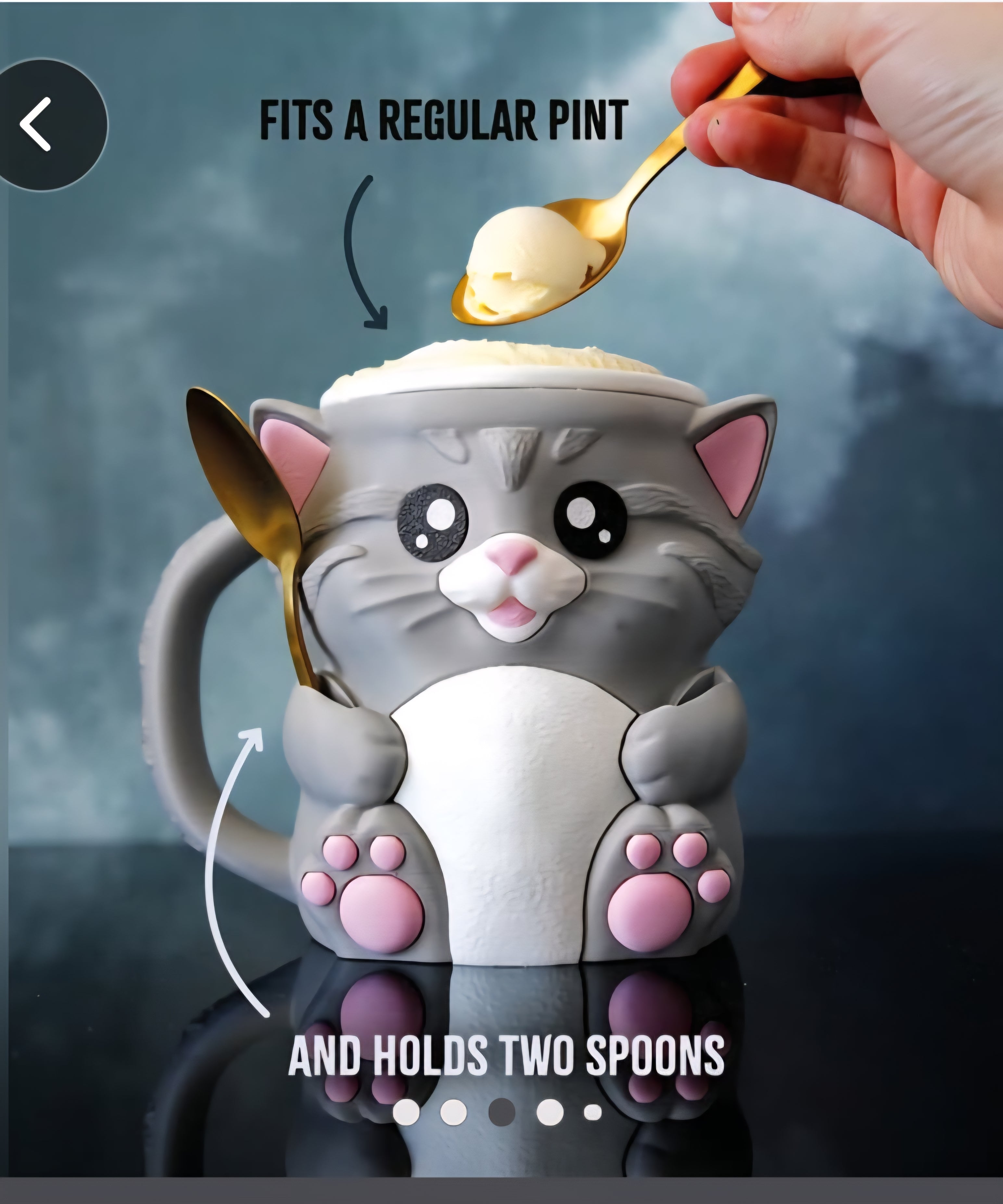 Cuddles the Cat Ice-Cream Pint Sleeve 🐱❄️