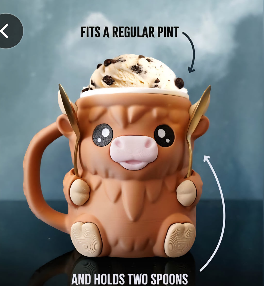 Ferdinand the Highland Cow Ice Pint Holder 🐮❄️